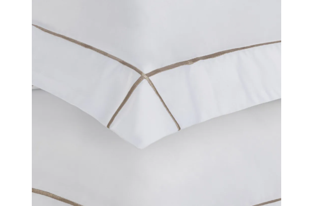 JOGO CAMA GIRELLI 100% BAMBU BRANCO E NOCCIOLA KING 280X280