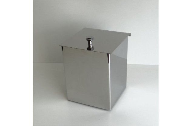 LIXEIRA DE BANCADA EM INOX COM TAMPA ARTICULADA  15x13cm