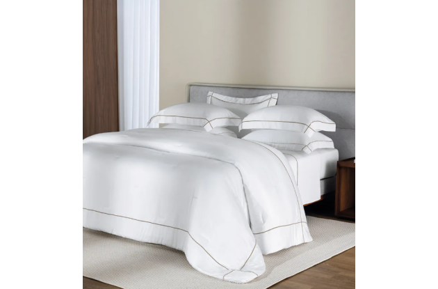 JOGO CAMA GIRELLI 100% BAMBU BRANCO E NOCCIOLA KING 280X280