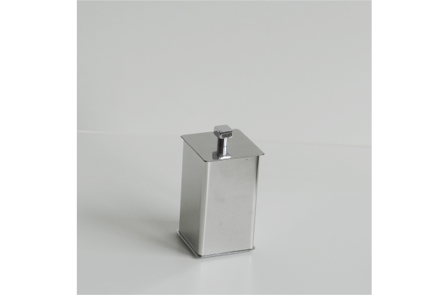 Porta Cotonete Quadrado Inox