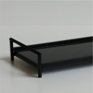 BANDEJA RETANGULAR DE METAL E ESPELHO BLACK 12x28