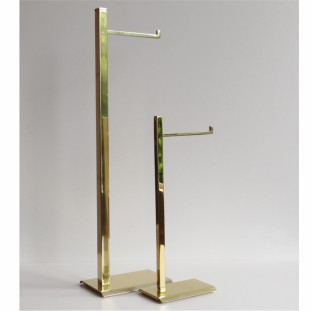 PAPELEIRA DE PISO COM BASE RETANGULAR DOURADA 