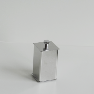 Porta Cotonete Quadrado Inox