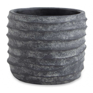 Cachepot em Cimento Preto Envelhecido M