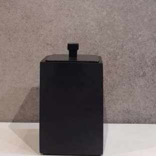 Porta Cotonete Resina Fosca Black