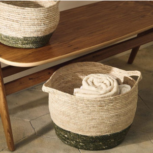 CESTO EM FIBRA NATURAL G - VERDE 