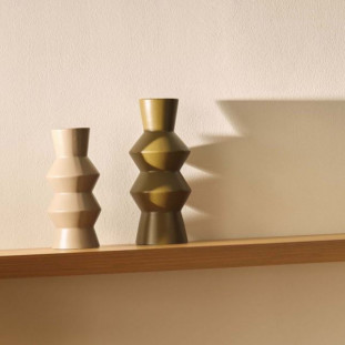 VASO EM CERAMICA BEGE 25CM