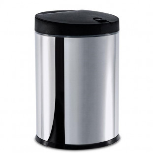 Lixeira Press Inox com Tampa Preta 4L