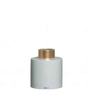Vaso em Ceramica Off White com Dourado 18cm