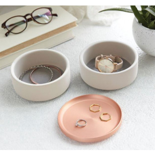 PORTA BIJOUX CIMENTO TAMPA COBRE UMBRA