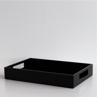 BANDEJA EM ACRÍLICO RETANGULAR PRETA 20X30