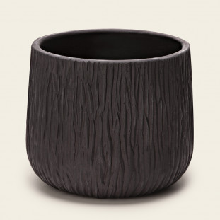 CACHEPOT EM CIMENTO PRETO MÉDIO