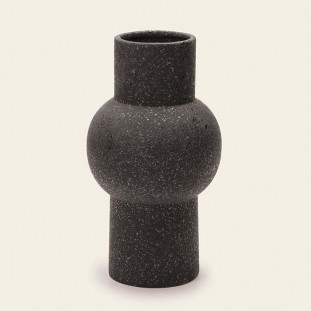 VASO EM CERAMICA GRANILITE PRETO