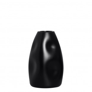 VASO AMASSADO PRETO FOSCO -32X21CM