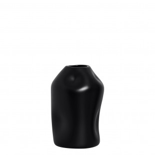 VASO AMASSADO PRETO FOSCO - 27X18CM