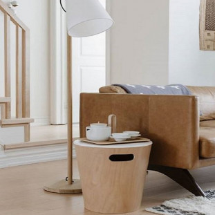 Banco Woodrow Branco e Natural