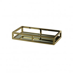 Bandeja Dourada com Espelho 15x30cm