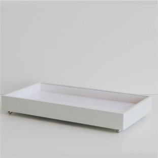 BANDEJA MALU DE MADEIRA E ACRILICO PEROLADO C/ PÉ DE METAL 30X15CM