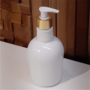 Dispenser Sabonete Líquido Branco e Dourado