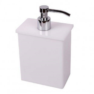 Dispenser Sabonete Líquido Retangular Acrílico Branco 