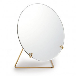 Espelho com Suporte de Metal Dourado Grande