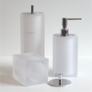 Jogo de Bancada Quadrado Resina Prata Fosco 3 Peças