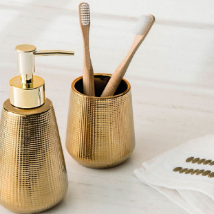 Jogo 2 Peças Cerâmica Dourado