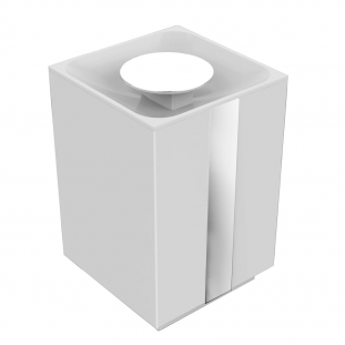 LIXEIRA DE BANCADA EM ACRILICO MISS BRANCA COM PUXADOR CROAMDO  - 1,5L