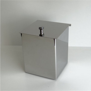 Lixeira de Bancada Cromada com Tampa Articulada 15x13cm