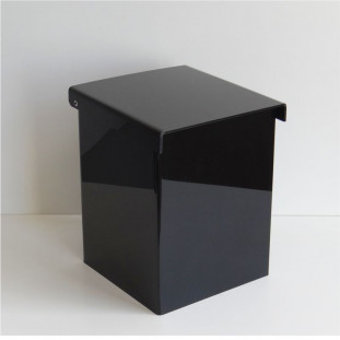 Lixeira Quadrada Preta com Tampa Articulada 24,5x19cm