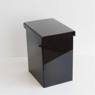 Lixeira Quadrada Preta com Tampa Articulada 24,5x15,5cm