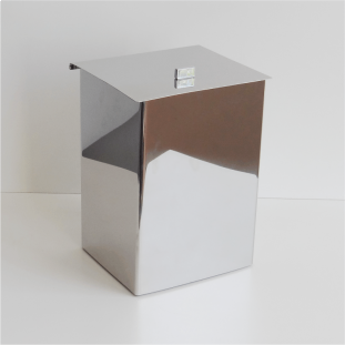 Lixeira Cromada com Tampa Articulada 27x19cm