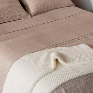 MANTA TRICO 100% ALGODÃO OFF WHITE      