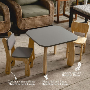 Mesa Naturé Pinus Cinza 
