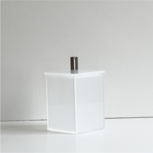 Porta Algodão/ Cotonete Allegry Acrílico Cristal Fosco