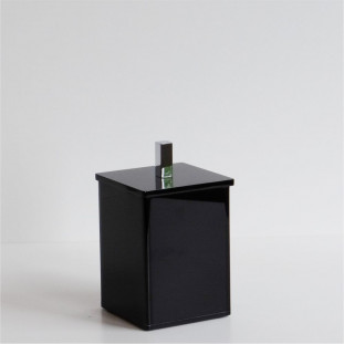 Porta Algodão/ Cotonete Allegry Acrílico Preto 