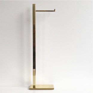 Papeleira de Piso com Base Retangular Dourada