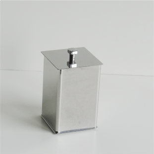 Porta Algodão Quadrado Inox