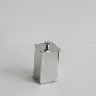 Porta Cotonete Quadrado Inox