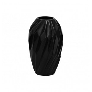 Vaso Plissé Preto Médio 28cm