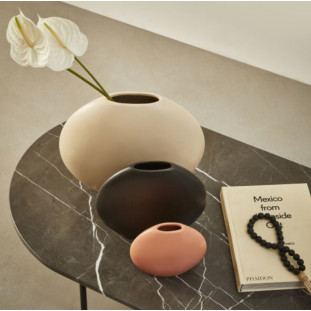 VASO EM CERAMICA PRETO 24CM