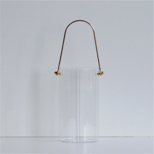 Vaso Canelado em Vidro 18cm