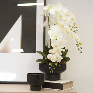 Vaso Ceramica Preto 25cm