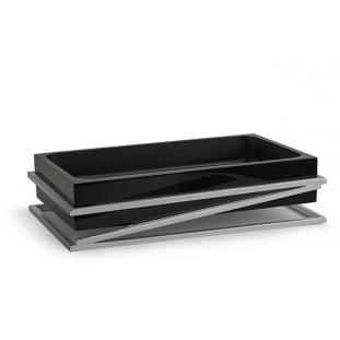 Bandeja Preta e Metal Cromado Zeta